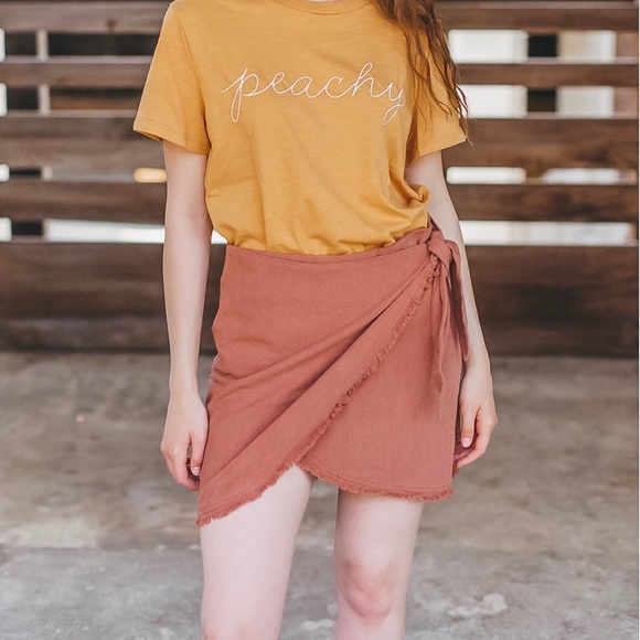 Tie Wrap Skirt - Burlwood - Picture 4 of 7